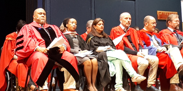 Professor Lawrence D. Bobo (L) from Harvard University, guest speaker at the Faculty of Commerce, Law and Management graduation ceremony on 10 December 2019 Professor Lawrence D. Bobo (L) from Harvard University, guest speaker at the Faculty of Commerce, Law and Management graduation ceremony on 10 December 2019
