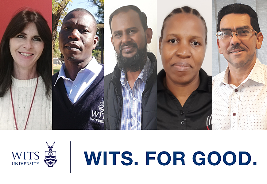 Wits staff, Wendy Holmes, Hassan Shirinda, Tabrez Jooman, Percy Nkomo and Charles Gilbert