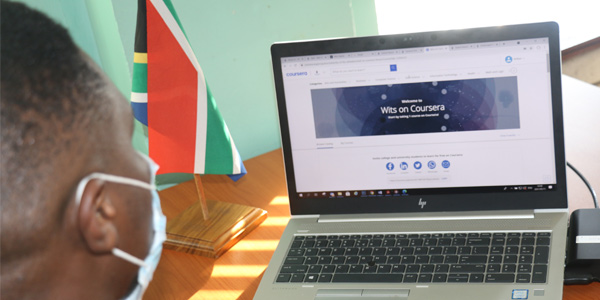 Wits staff member accessing Wits Coursera site Wits staff member accessing Wits Coursera site