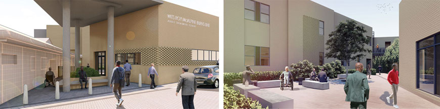 Architectural representation of the new Wits Roy McAlpine Burns Unit