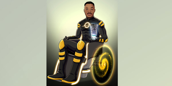 Mpho Kgoadi, Wits Astrophysics PhD student - Pic/Illustration credit: Justin Yarrow Mpho Kgoadi, Wits Astrophysics PhD student - Pic/Illustration credit: Justin Yarrow