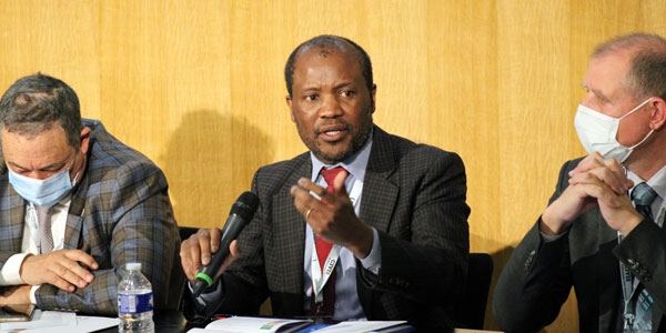 Professor Zeblon Vilakazi, Vice-Chancellor and Principal, addressing the signing ceremony where Wits became a strategic partner of the CIVIS Alliance.