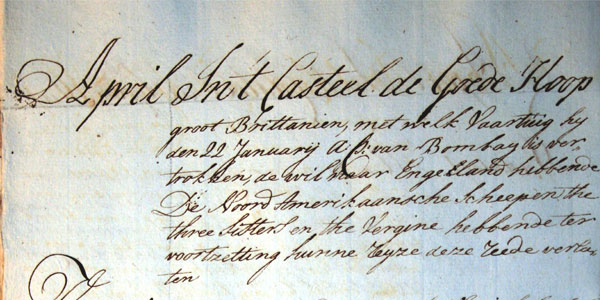 Dutch East India Company’s (VOC’s) day register