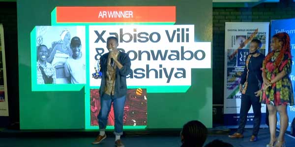 XR winner: Xabiso Vili and Sonwabo Valashiya with the project titled: Re/Member Your Descendants | Fak’ugesi 2022 Awards for Digital Creativity