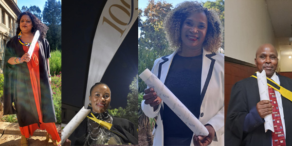 (l-r) Reconstructing the image and status of professional and administrative staff in higher education. Kemantha Govender, Cynthia Sibisi, Merium Ratau and Morema Tefu graduated in April. (l-r) Reconstructing the image and status of professional and administrative staff in higher education. Kemantha Govender, Cynthia Sibisi, Merium Ratau and Morema Tefu graduated in April.