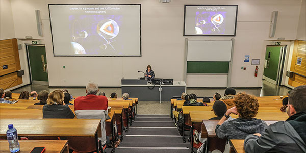 Professor Michele Dougherty, principal investigator on the Juice mission to Jupiter, presents a lecture at Wits on this first of its kind mission to the gas giant’s moons.