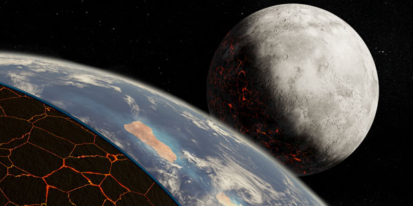 New research indicates that mobile plate tectonics—thought to be necessary for the creation of a habitable planet — was not occurring on Earth 3.9 billion years ago. Credit: University of Rochester illustration/Michael Osadciw