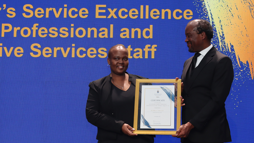 Khwezi Ndawonde is one of the recipients of the Vice-Chancellors Awards aimed at recognising Service Excellence amongst Wits staff
