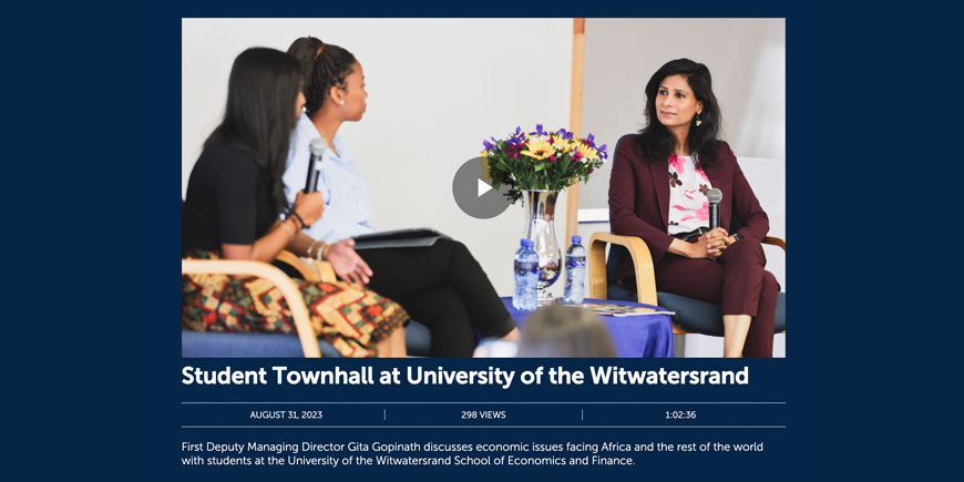 IMF Student Townhall at Wits University