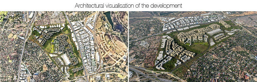 Artist impression of the planned development of the Frankenwald Estate