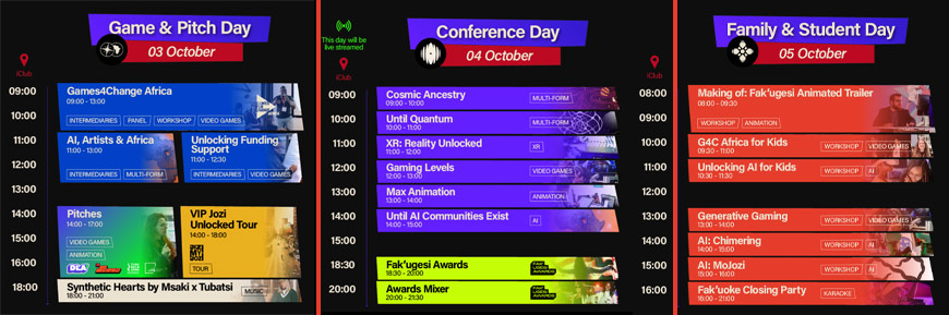 Fak'ugesi African Digital Innovation Festival Programme