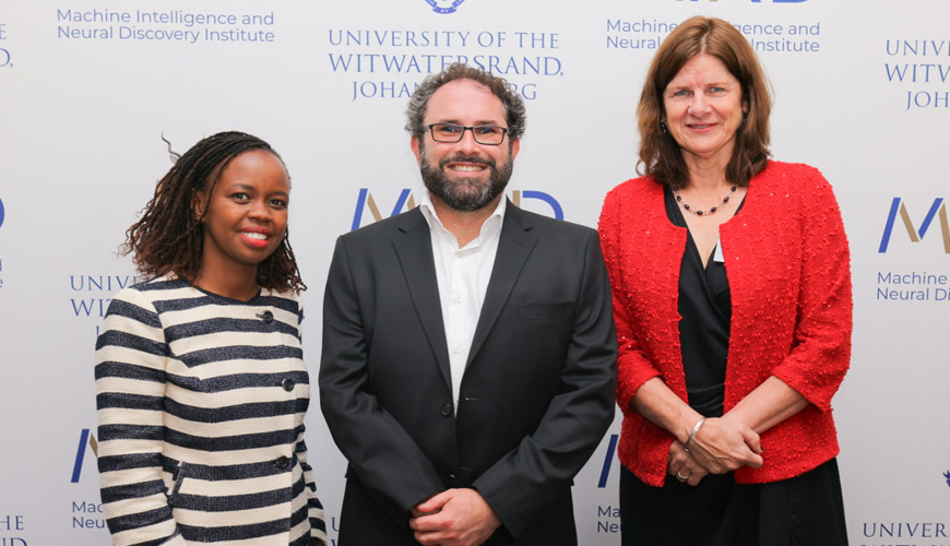 The MIND Institute_Dr Charity Wayua, Professor Benjamin Rosman and Professor Lynn Morris
