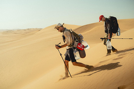 Professors Dominic Stratford and George Leader trekked across the Namib desert in search of archaeological sites. Picture: NS90