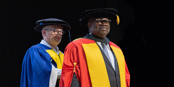 Professor Ernest Aryeetey receiving his honorary degree Professor Ernest Aryeetey receiving his honorary degree