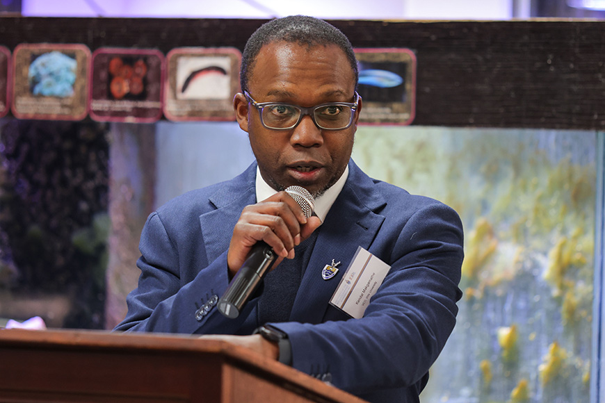 Kendal Makgamathe, VC's right-hand person doubles up as ENCA news anchor over weekends.