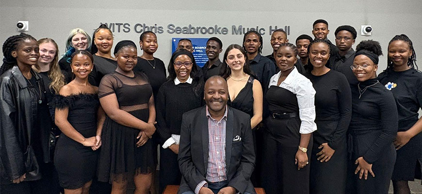 Dr Musa Nkuna with Wits Music students