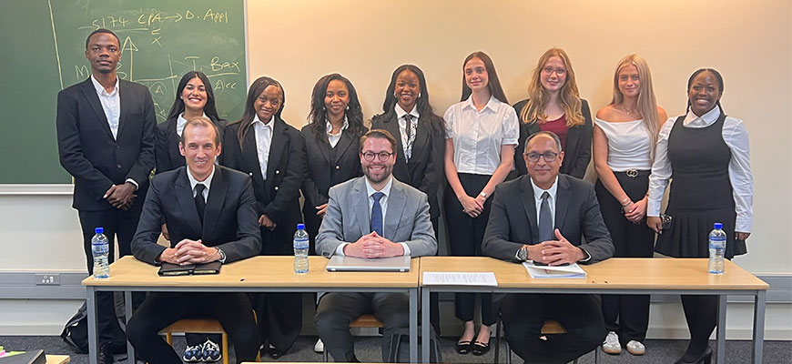 Witsies pose alongside opponents and judges. The team participated in the South African National Rounds of the Philip C. Jessup International Law Moot Court Competition, the oldest moot court competition in the world.