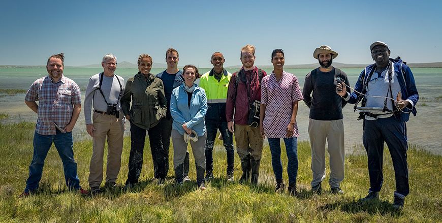 Professor Elhadi Adam (right) from the Wits School of Geography is part of the BioSCape team.