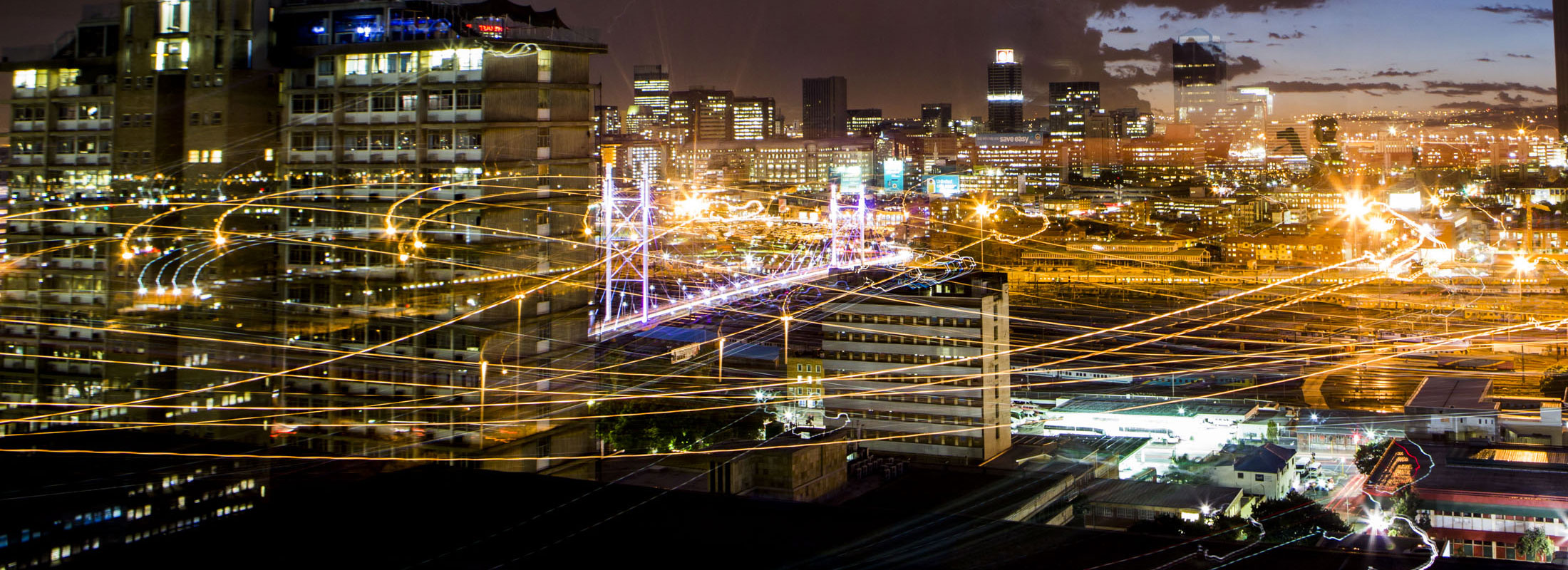 Johannesburg and its city lights at night Johannesburg and its city lights at night