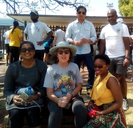 Bottom left: Jessika Samuels, Barbie Pickering, Oline Mokwele; Top from right: Paul Mvulane, Naveen Shahi