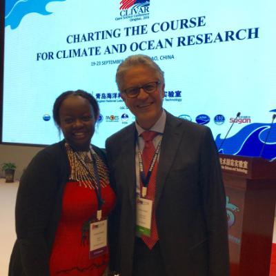 Valentine Ochanda with Thomas Stocker (the IPCC AR5 chief scientist) at the Qingdao National Laboratory for Marine Science and Technology 