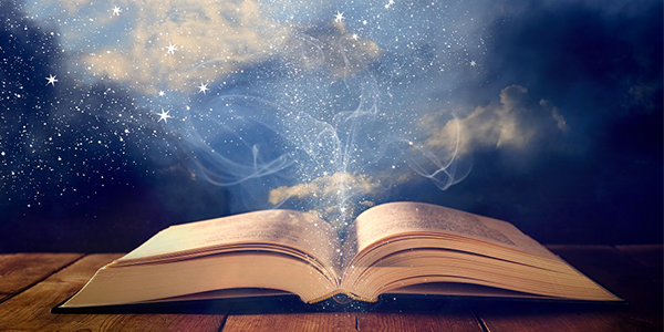 magical book open