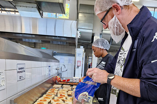 Packing food for students