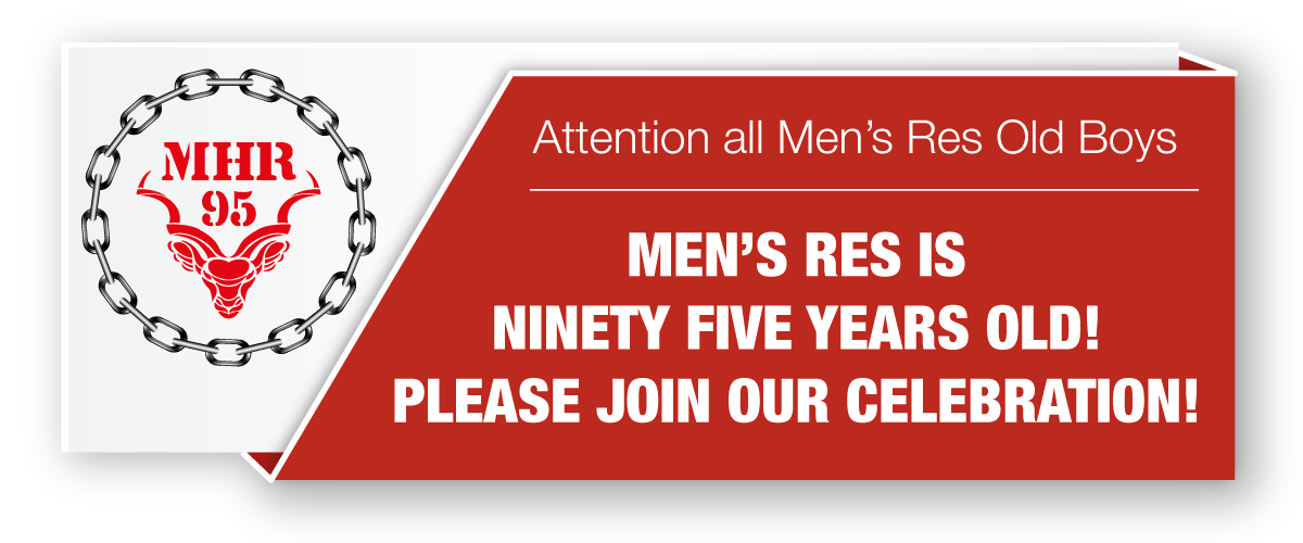 Mens Res turns 95 reunion banner Mens Res turns 95 reunion banner