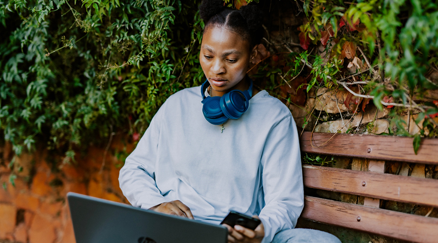 Student with Laptop pic by Chante Schatz
